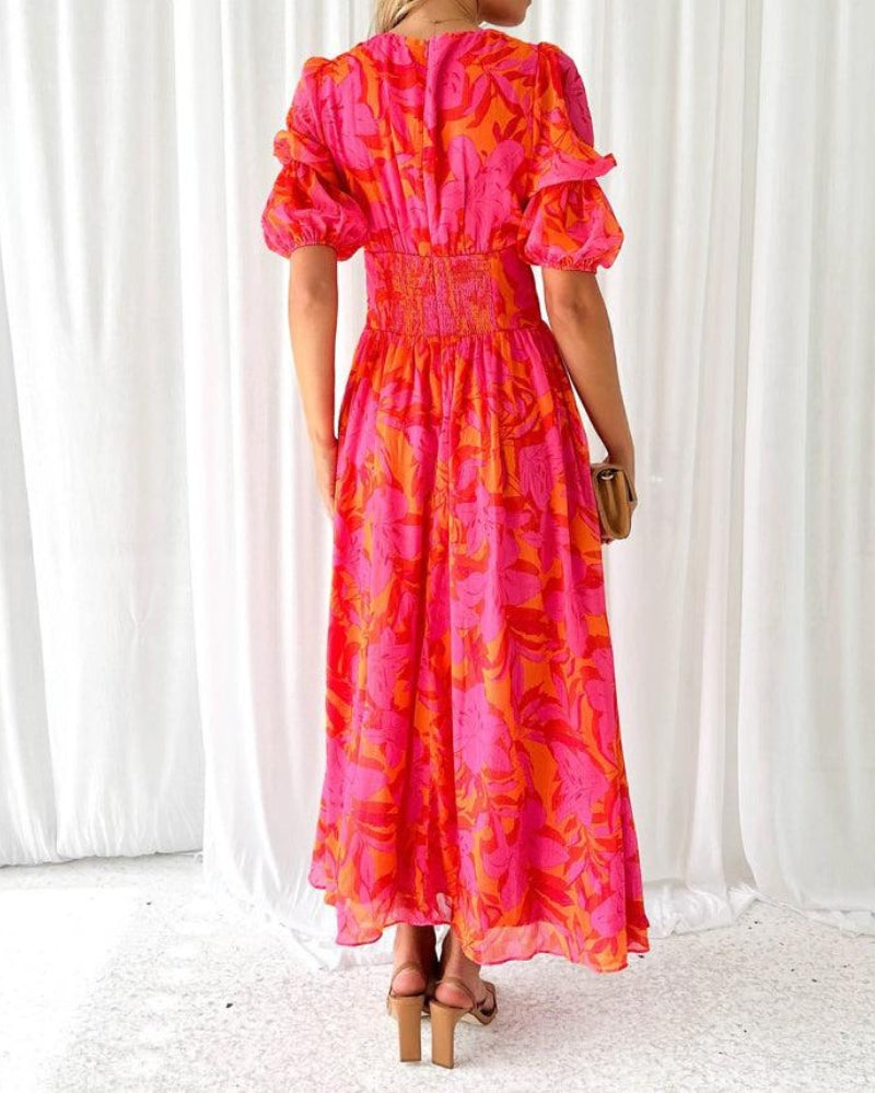 CINDY - ROBE MAXI ROUGE ROSE